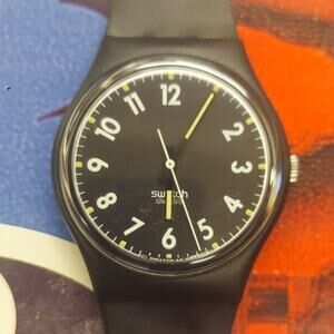 Swatch Watch KNIGHT OF THE NIGHT NO DATE GB140 1990 Rare Vintage Quartz NOS